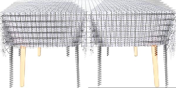 54 108 Patry Square PEVA Fancy Plastic White Disposable Table Cloths Covers
