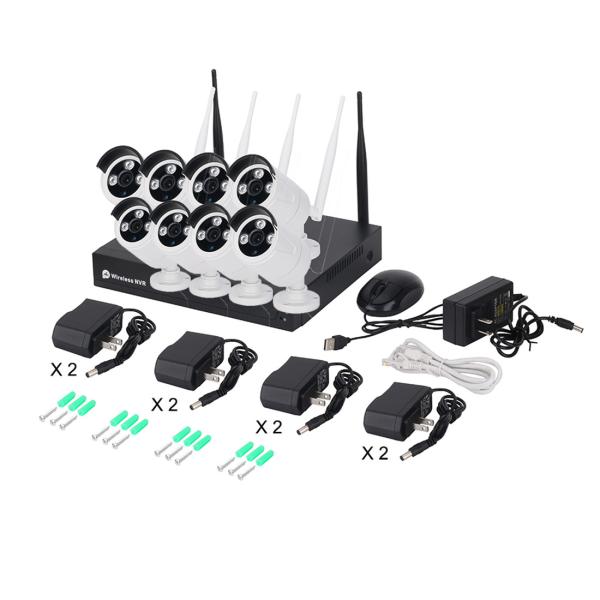 Unistone 8CH Outdoor Wireless WIFI 2MP CCTV Security Surveillance Camera NVR KIT(US-WC208K02)