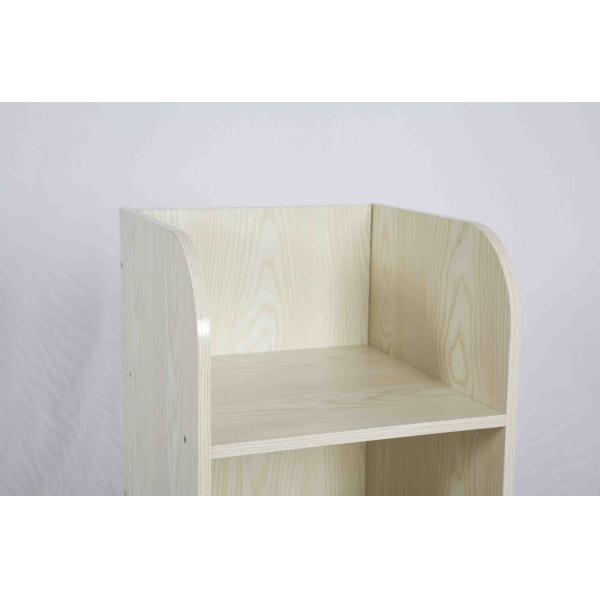 Children Home Office Wooden Book Rack White Oak Particle Board With Wheels