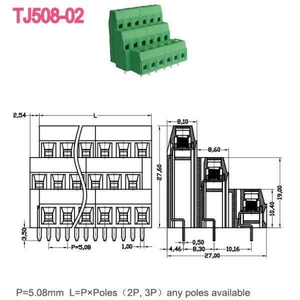 Triple Level Pluggable Terminal Block 5.08mm Terminal Block Connector