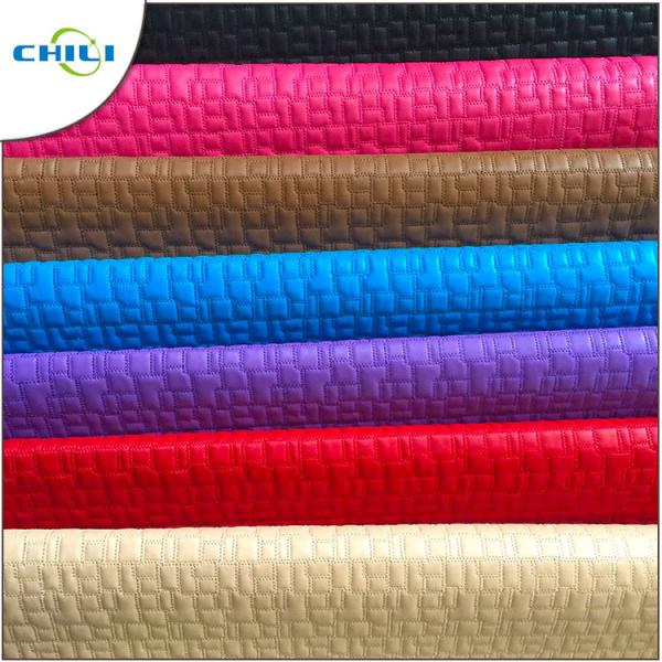Clothes Quilted Pleather Fabric Sheets Lightweight Commercial Stitched