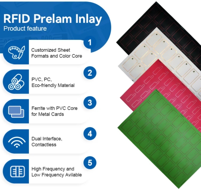 3*8 4*8 6*8 Расположение RFID Inlay Prelam PVC Inlay Sheet RFID Contactless Card Sheet для производства пластиковых карт