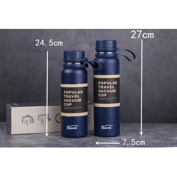 Botella de agua de acero inoxidable de doble pared con vacío personalizado con tapas con diseño de logotipo