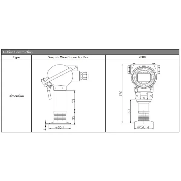 BP93420-IQT High Temperature Sanitary Pressure Transmitter Sensor with 0.5% Accuracy for Hygienic Applications
