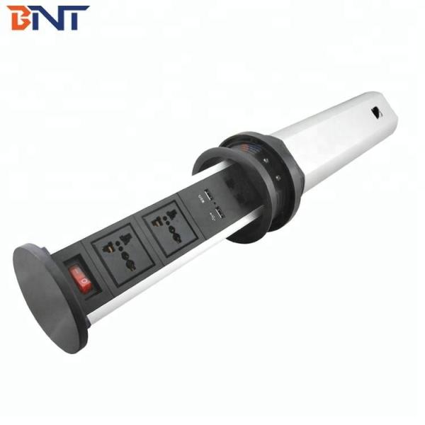 BNT table pop up multimedia jack with universal outlet desktop power jack