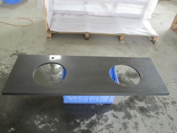 Grey Mirror Artificial Quartz Stone Slab Countertop Solid Surface 30mm Thickness