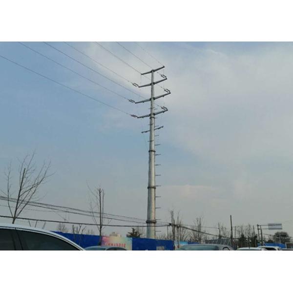 HDG Conical Single Circuit Transmission Tower , Monopole Power Line Tower