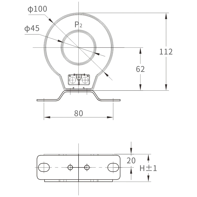 LDZC Current Transformer Dim.jpg LDZC Series Feed Through Current Transformer 100-600A Lightweight For Modern Power System