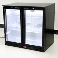 fã 208L que refrigera o refrigerador de vidro dobro da barra da parte traseira de porta com cor preta