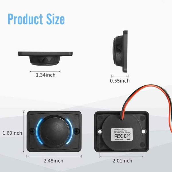 Bus USB Charger 12v 24v QC3.0 Tri Color LED RV USB Charging Station