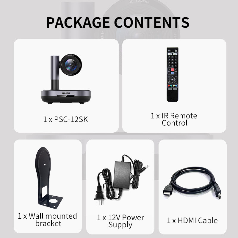 DAIPU PSC-12SK 4k 12X Optic HD Zoom 3G-SDI PTZ Camera for Seamless Video Conferencing