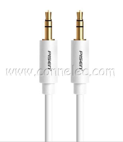 Brand new and original Pisen double 3.5mm stereo audio cable, Pisen 3.5mm stereo audio cable