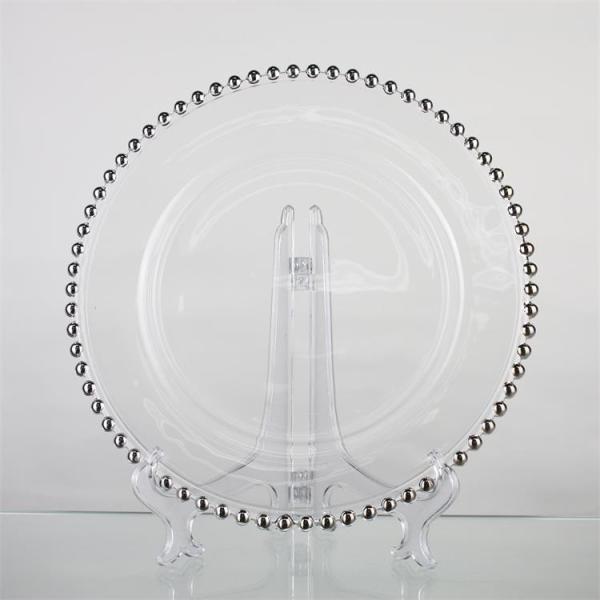 35cm Transparent Glass Plates And Bowls , Vintage Crystal Serving Dishes for Restaurant