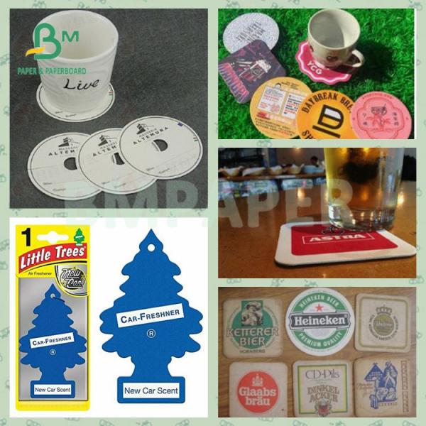 0.4mm 0.7mm Drink Coasters Air Refreshener White Absorbent Paper