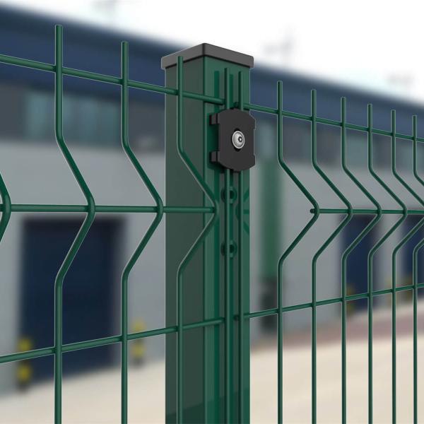 Square Post 3.2mm Security Welded Wire Mesh Fence 3d Curvy Pvc Coated Panel