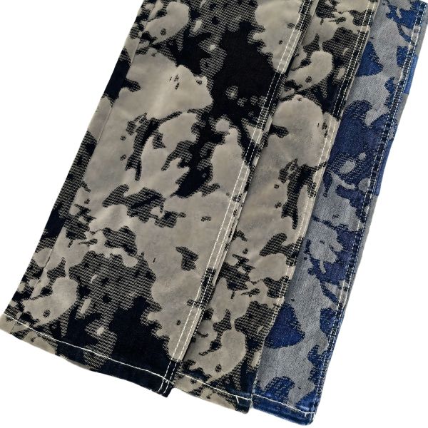 Maillard Style Gray Flocked Denim Fabric 10.5oz For Autumn coating or fashion jeans
