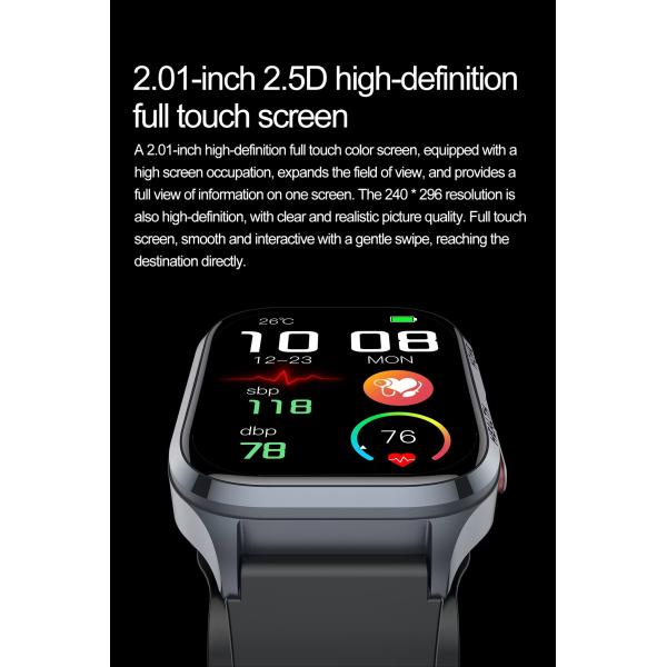 S18 Bombilla de aire Presión arterial Salud Reloj inteligente con monitor de oxígeno en sangre Ácido úrico