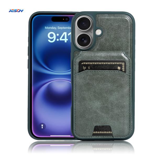 Embossed Logo Leather Phone Case Black Mobile Phone Wallets Luxury