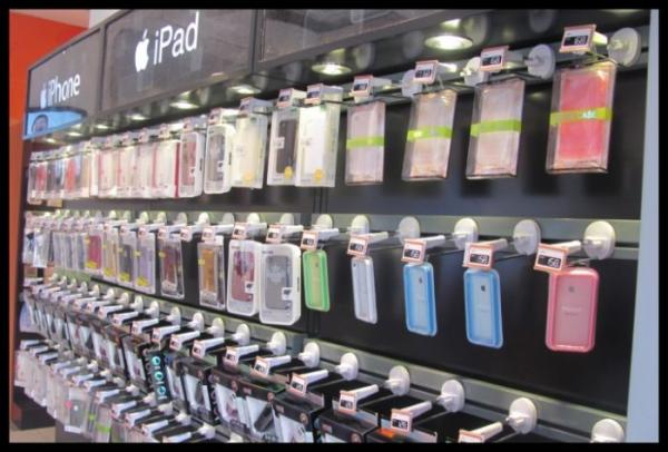COMER wholesale chrome-plated slatwall pegboard wire display hooks for mobile phone accessories
