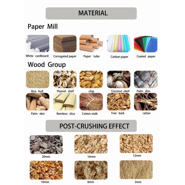 Multi Function Wood Crusher Machine with Large Capacity Hammer Mill and Imported Bearing