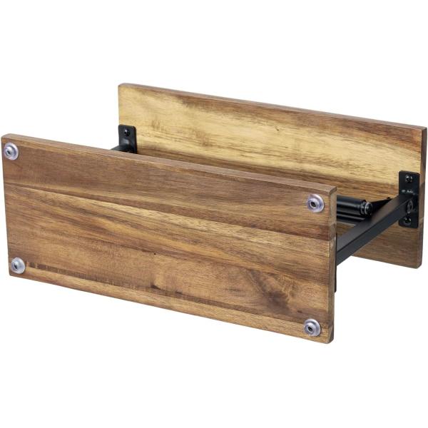 Upgrade Your Kitchen with This Solid Acacia Wood Paper Towel Holder and Top Display Shelf
