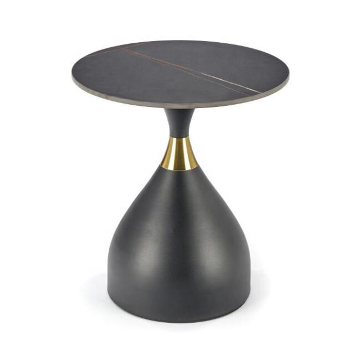 Modern Convertible Metal Accent End Table Bedside Table Small Sofa Side Table Coffee Table for Living Room Sintered Stone Rock