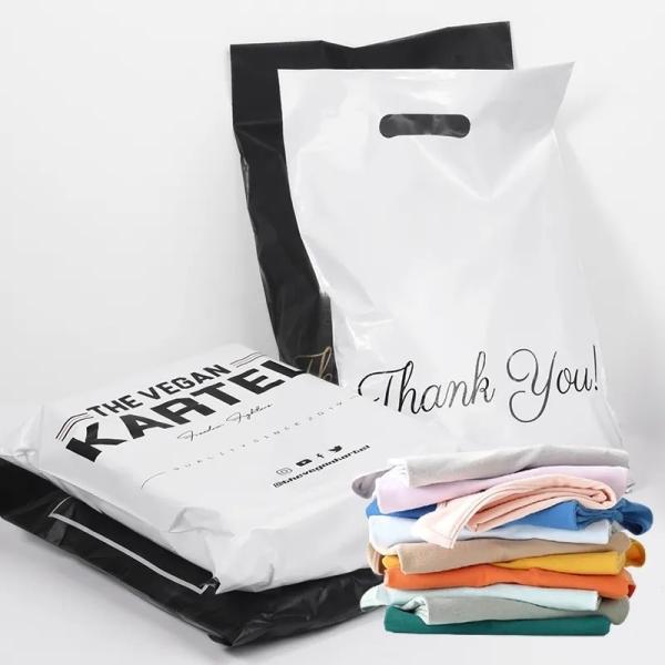 GDCX Custom Poly Mailer Bags With Handle Strong Adhesion Plastic Poly Mailer Bag With Handle Poly Mailers Custom Print Logo