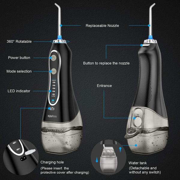 Fast Delivery Hot Selling Oral Irrigator Cheap Wholesale Portable IPX7 Waterproof Electric Dental Floss Water Flosser H2ofloss