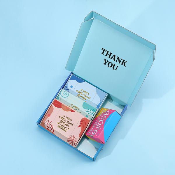 CMYK Papel personalizado embalagem maquiagem caixa de correio cartão cartão cartão corrugado caixas de envio cosméticos com logotipo