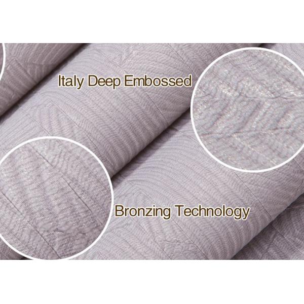 Deep Embossed Grey Washable Vinyl Wallcovering / Wallpaper Moisture - Proof
