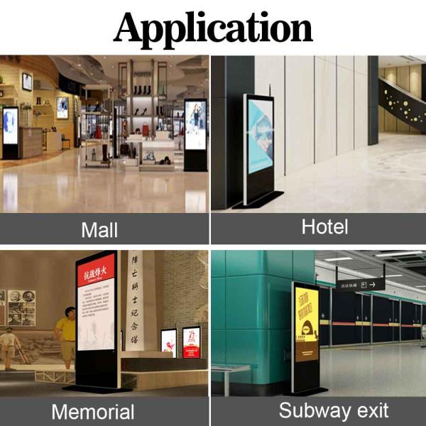 Stand Alone 49 Inch 350cd/m2 Lcd Advertising Display Players