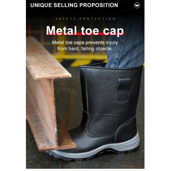 Zapatos de seguridad de cuero industrial para hombres Botas de trabajo para soldadores