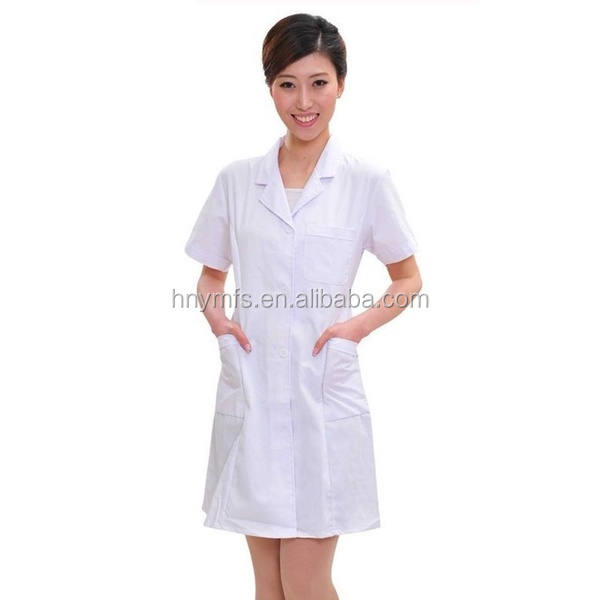 Vestido de nutrição branco unisex respirável do revestimento do laboratório médico do hospital