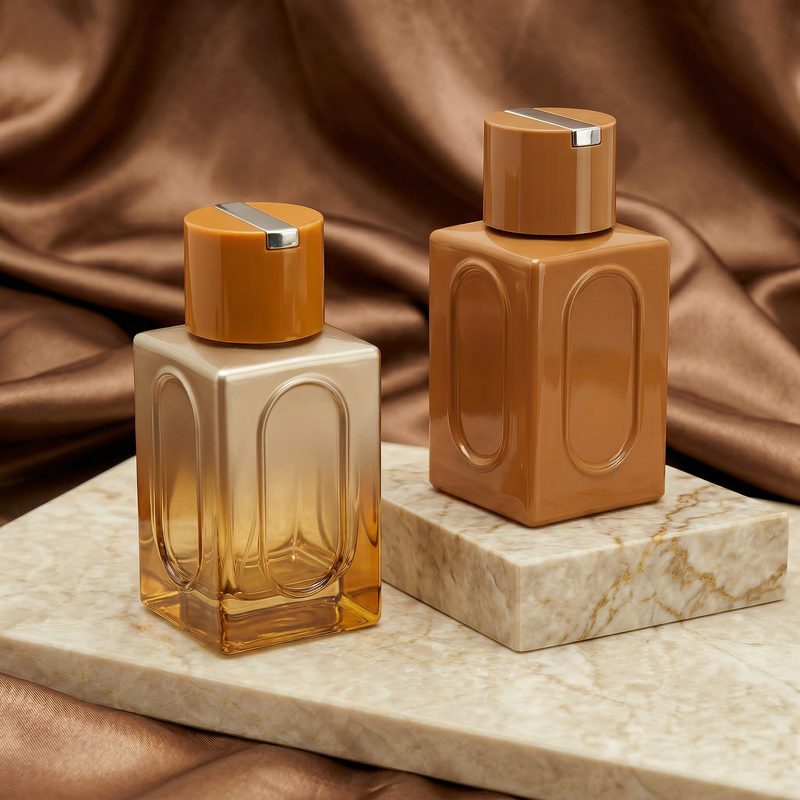 Anding Wholesale Supplier Custom Printing Luxe 100ml Square Premium Refillable Spray Empty Glass Perfume Bottle