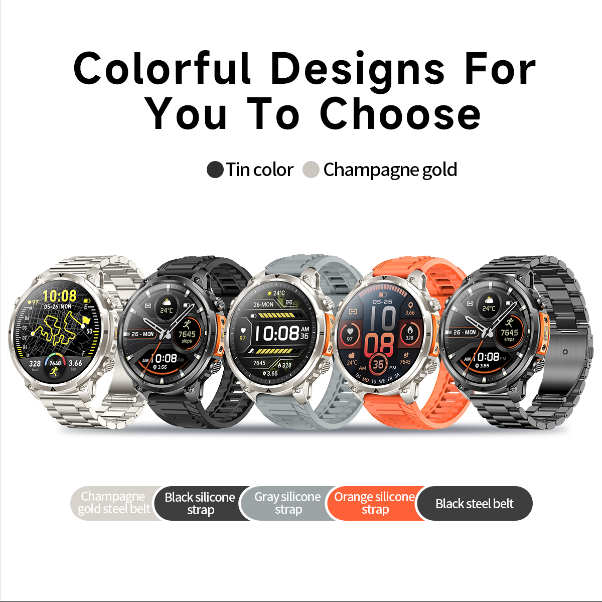 Smart Watch 2026 MK100 GPS 44-49mm TFT HD Screen Ultra High Precision Outdoor IP68 Fitness Tracker Multisport Tracker for Men