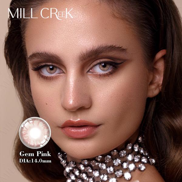 Gem Pink Hydrogel Contact Lenses 14.2mm Diameter With 55% Water Content