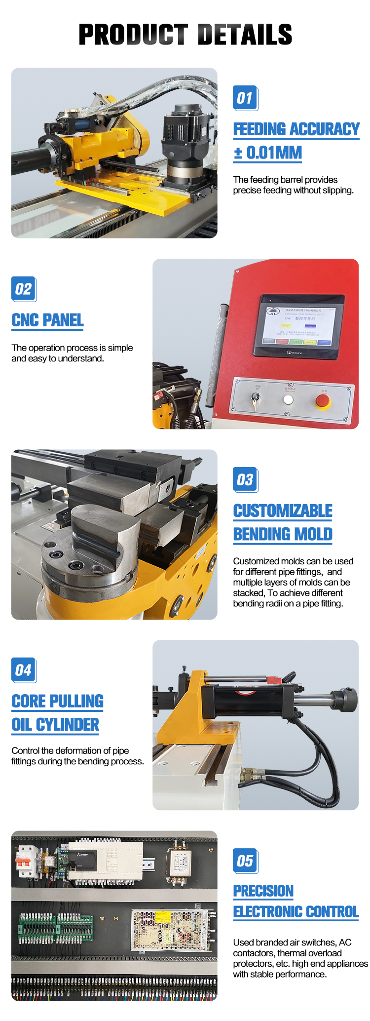 Fully Automatic CNC Pipe Bender Electric Alloy Bending Machine Engine Bearing PLC