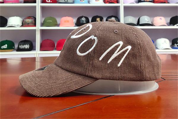 ACE Corduroy Soft Fabric Creative Flat Embroidery Logo Custom Baseball Long Curve Brim Cap