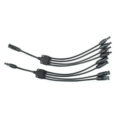 Cabo fotovoltaico de painel solar preto de 6 mm 20A conector de ramal fotovoltaico tudo em 1