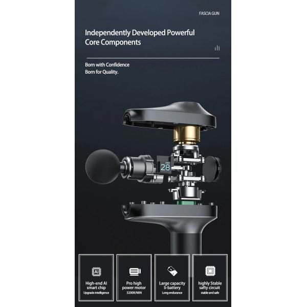 6 Heads Body Massager Gun Brushless Motor Deep Tissue Percussion Muscle Massager