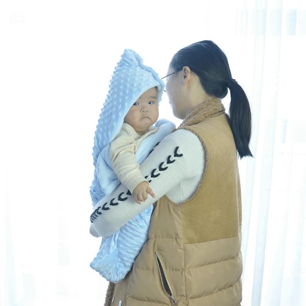 Blue Winter Warm Stroller Bag Cosy Knit 100 Polyester Fleece Blanket