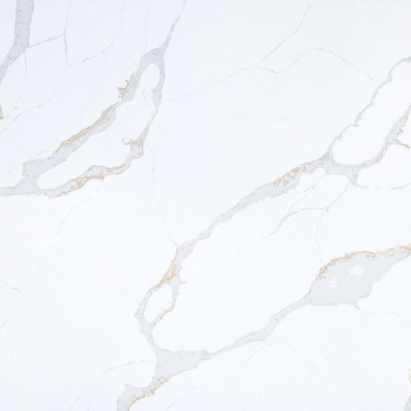 America Popular Gold White Quartz Surface Bathroom Vanity Mohs Hardness 6-7