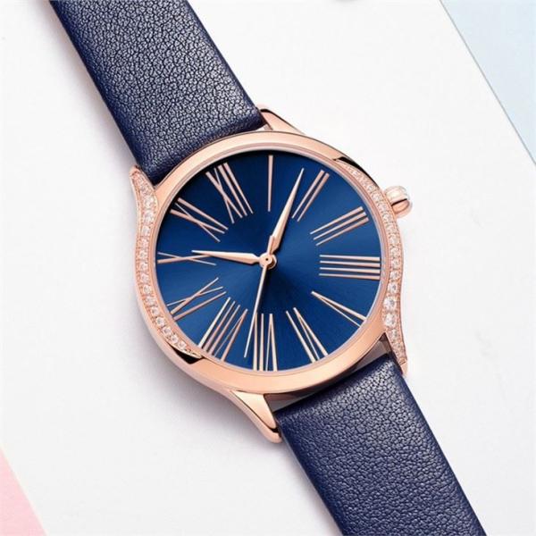 Solid Steel Buckle Women'S Quartz Stainless Steel Watch Diamond Casual Watches