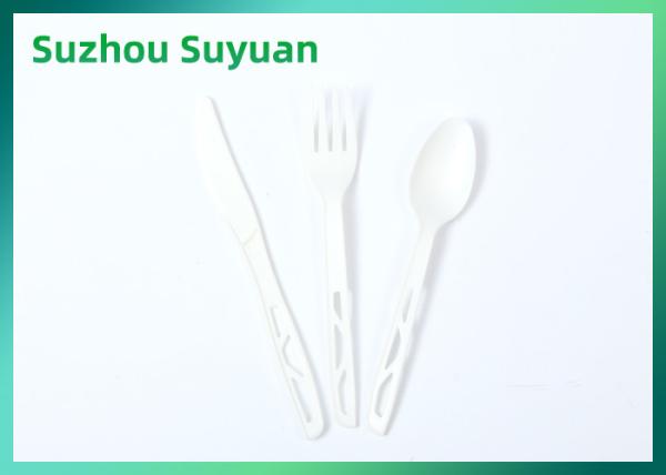 Eco Friendly Disposable Cutlery , White Compostable Plates And Cutlery