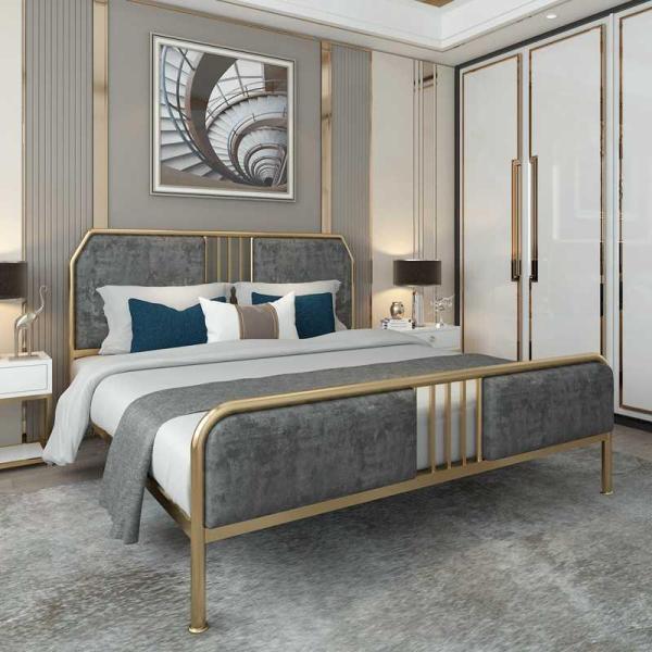 Sophisticated Tufted Metal Bedroom Furniture Set with Display Stand and Bunk Bed
