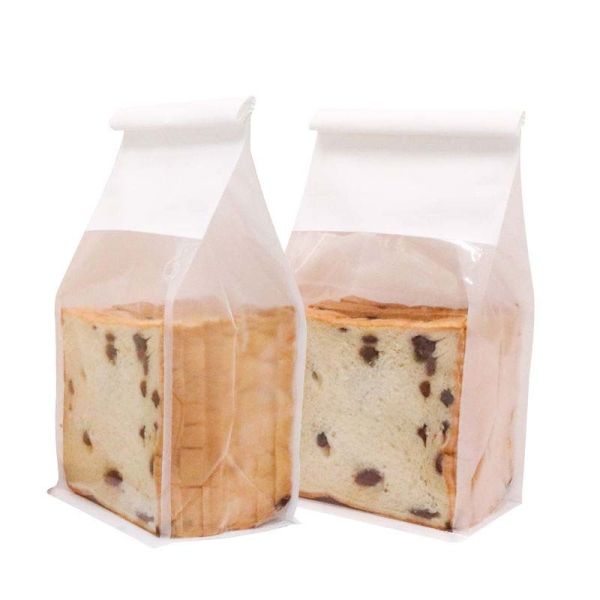 Food Grade Window Bread Bag Brown / White Kraft Tin Tie Bags