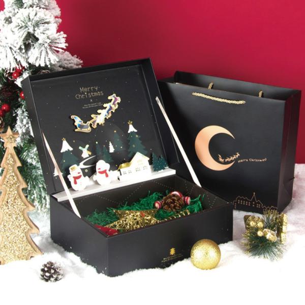 Повторно использованное 4C подарочная коробка рождества офсетной печати 1.5mm