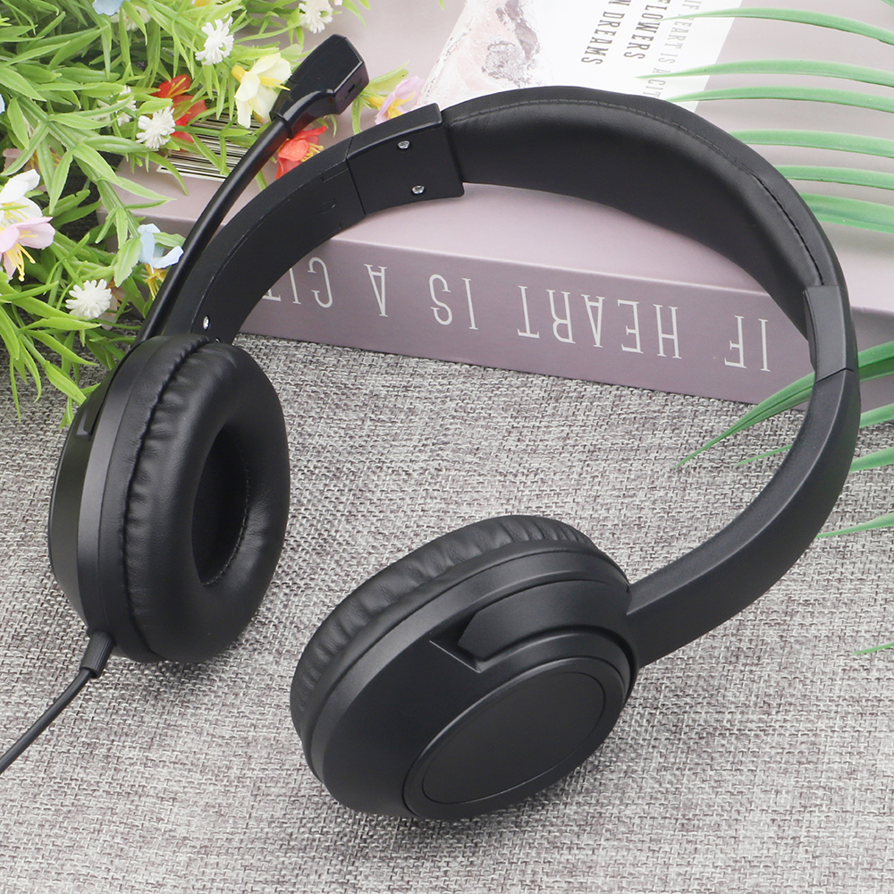JTY-1026Wired Call Center Headset with  Microphone, 3.5mm/USB/Type‑C Multi‑Interface Over‑Ear Headphone, Volume Control Wired Headset for Office Conference Online Class Home Work,OEM/ODM customization
