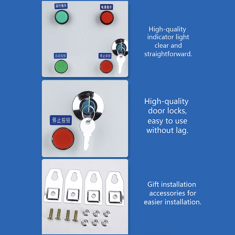 Custom 380V Three-Phase Motor Control Box with IP55 Waterproof Wall-Mounted Distribution Panel