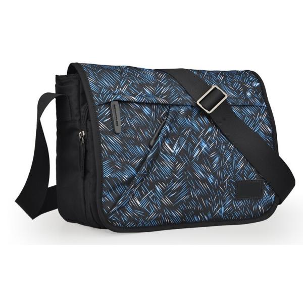 Customized Blue Nylon Travel Messenger Bag With Lots Of Pockets 32*23.5*9 Cm